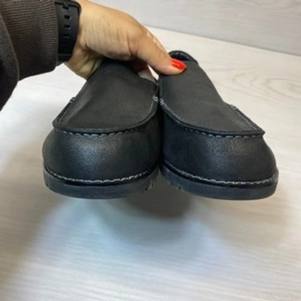 BOBS Skechers Womens 11 Wide Loafers Slip On Black 113360W Memory Foam Casual